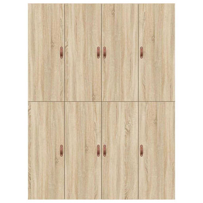 vidaXL Storage Bed Frame Sonoma Oak 140 x 190 cm Engineered Wood