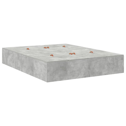 vidaXL Storage Bed Frame Concrete Grey 140 x 190 cm Engineered Wood
