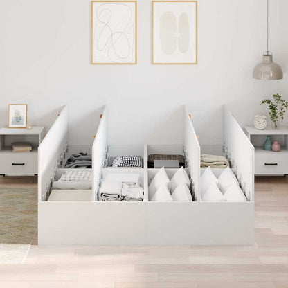 vidaXL Storage Bed Frame White 135 x 190 cm Engineered Wood