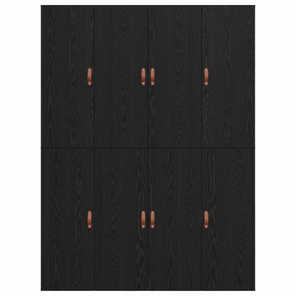 vidaXL Storage Bed Frame Black Oak 135 x 190 cm Engineered Wood