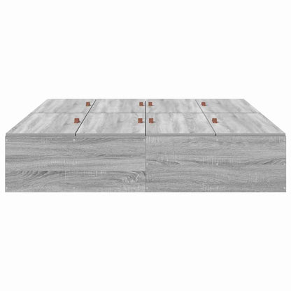 vidaXL Storage Bed Frame Grey Sonoma 135 x 190 cm Engineered Wood