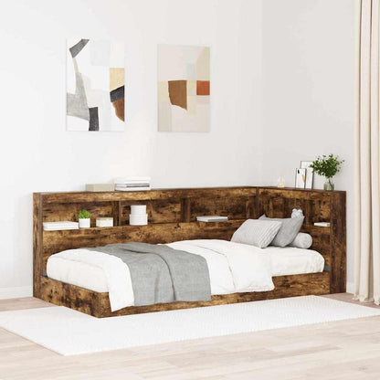vidaXL Storage Headboard Smoked Oak Engineered Wood