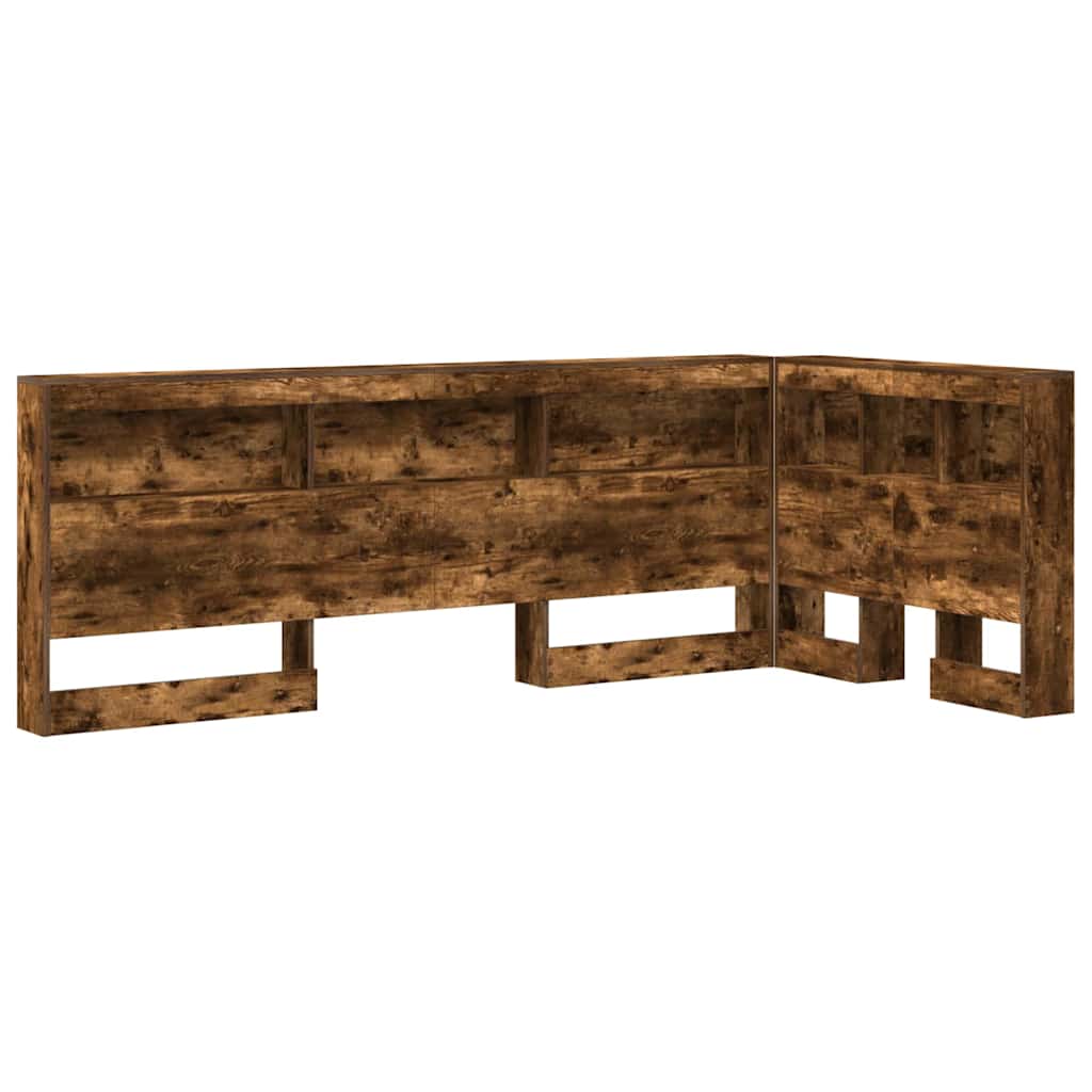vidaXL Storage Headboard Smoked Oak Engineered Wood