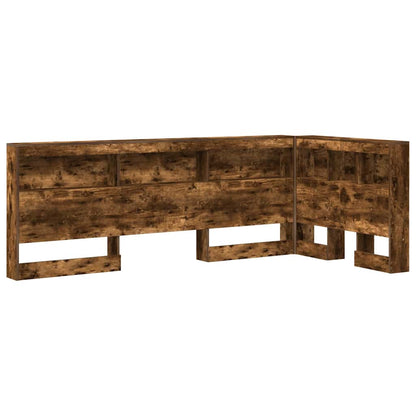 vidaXL Storage Headboard Smoked Oak Engineered Wood