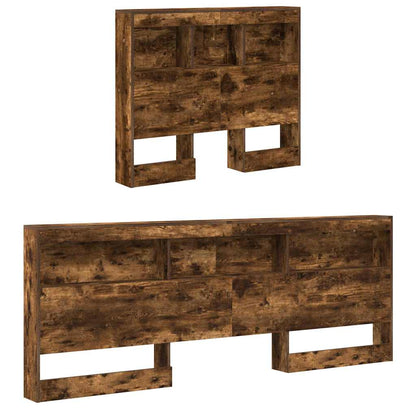 vidaXL Storage Headboard Smoked Oak Engineered Wood