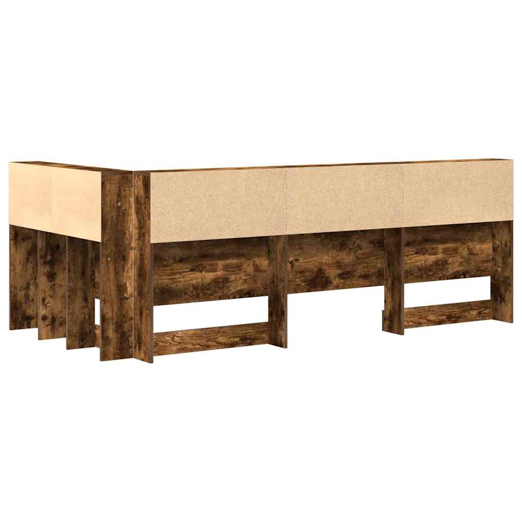 vidaXL Storage Headboard Smoked Oak Engineered Wood