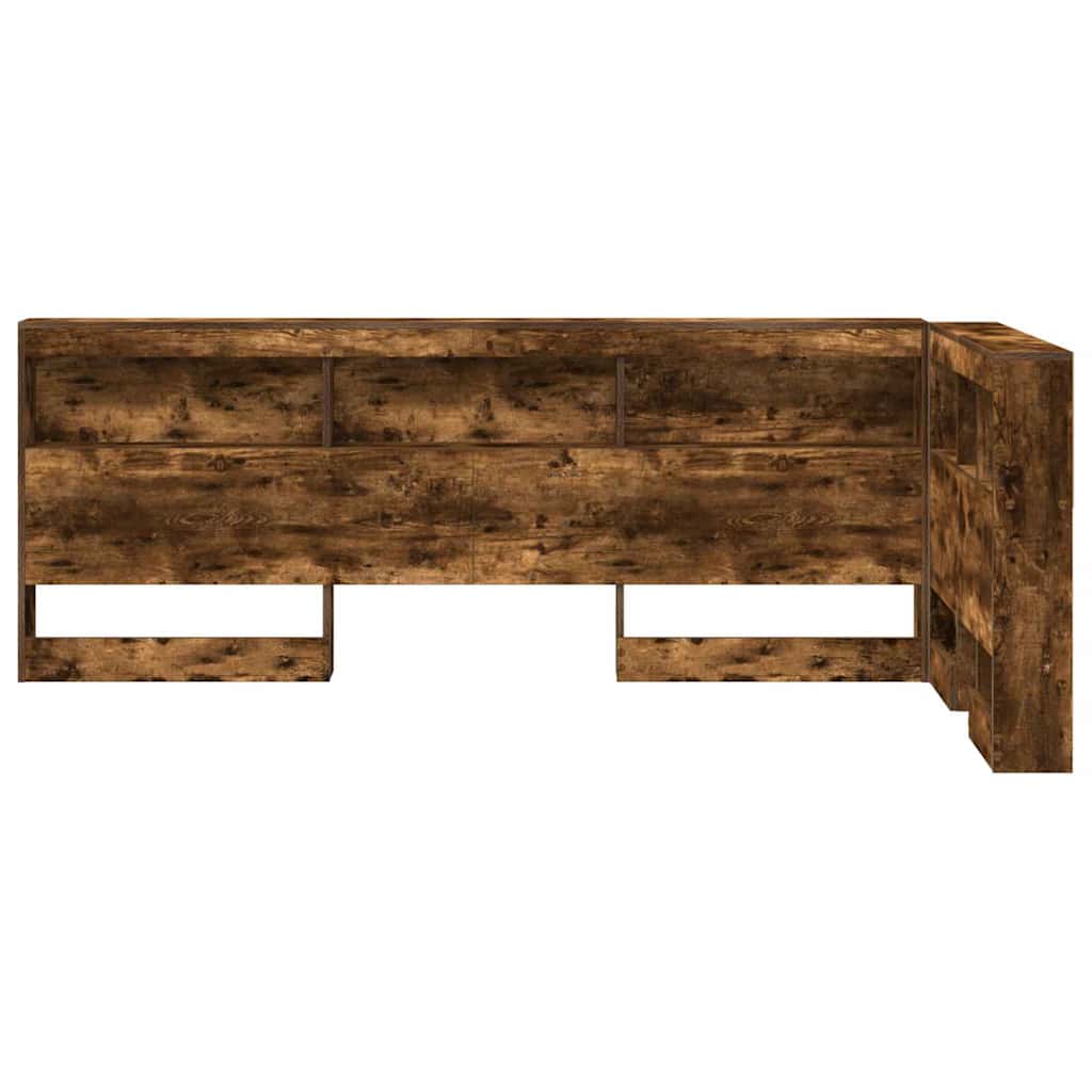 vidaXL Storage Headboard Smoked Oak Engineered Wood