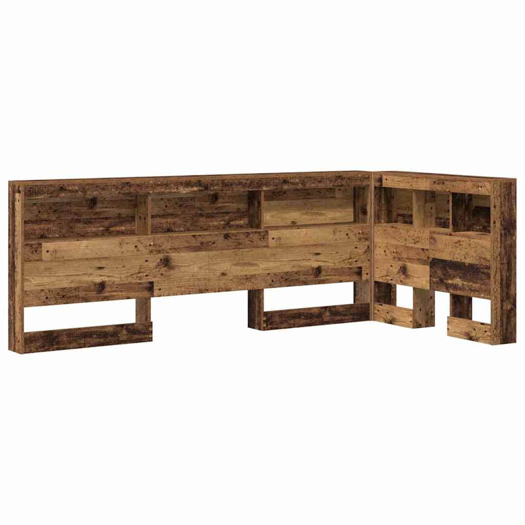 vidaXL Storage Headboard with Shelf with Headboard with Storage Old wood 80 cm Melamine