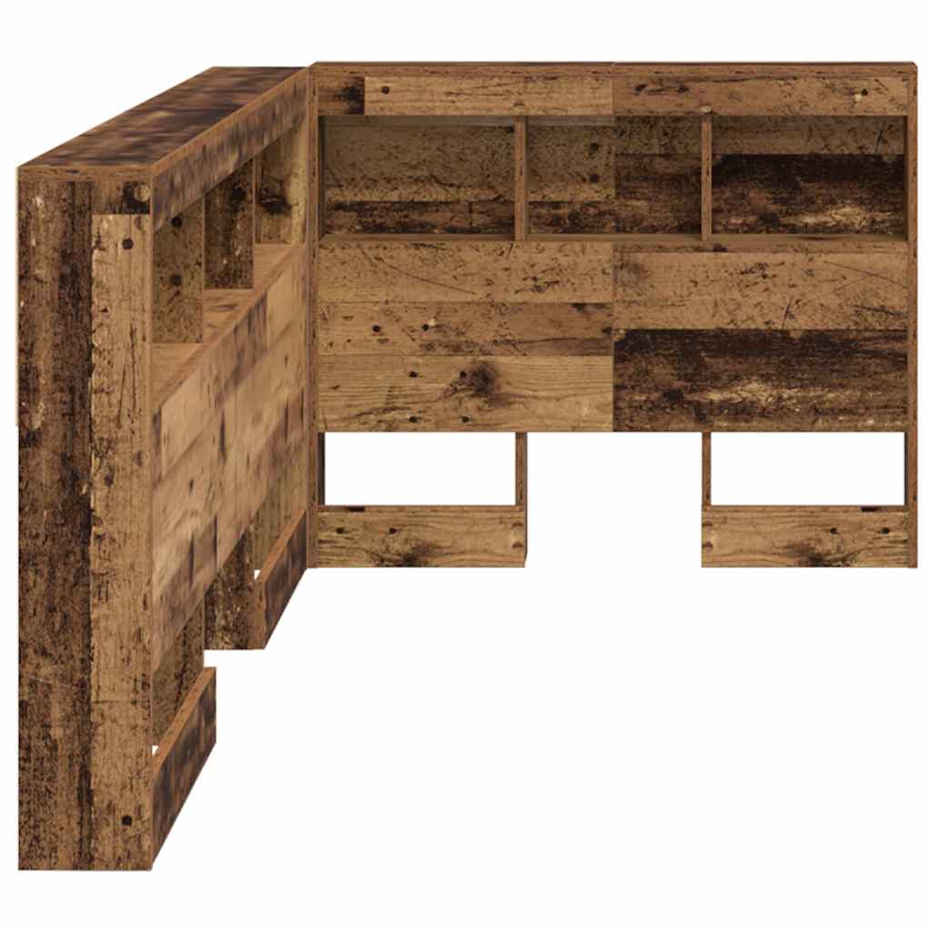 vidaXL Storage Headboard with Shelf Old Wood 80 cm Engineered Wood