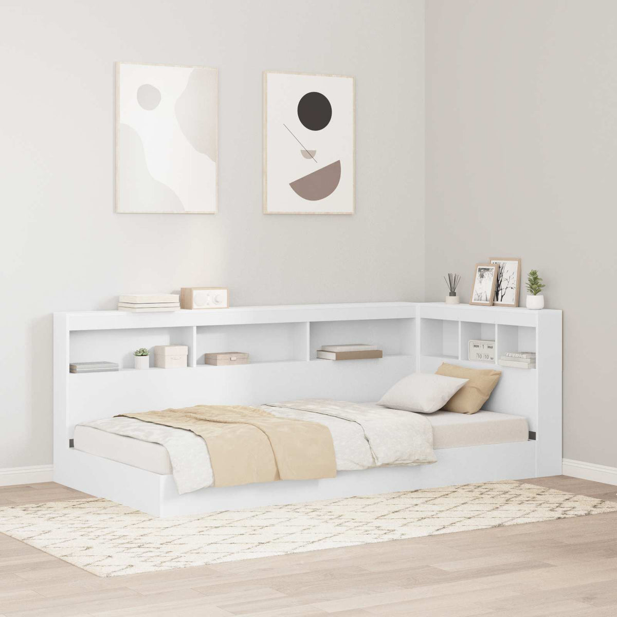 vidaXL Storage Headboard White 90 cm Engineered Wood