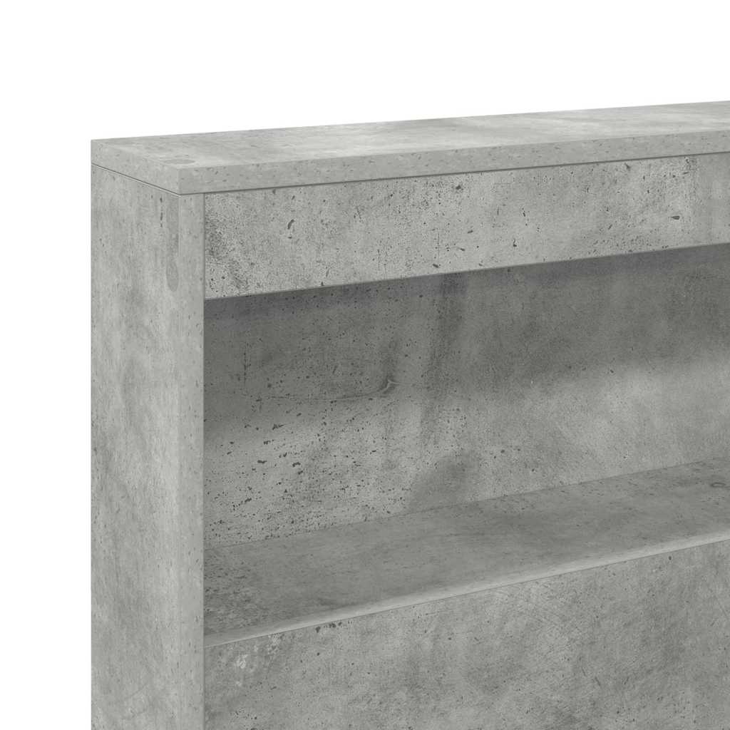 vidaXL Storage Headboard Concrete Grey Engineered Wood