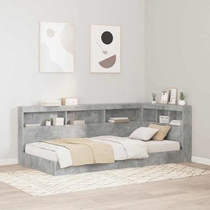 vidaXL Storage Headboard Concrete Grey Engineered Wood