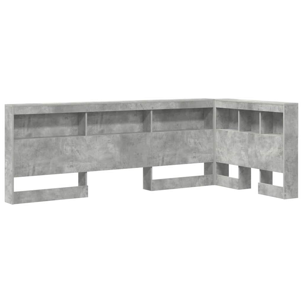 vidaXL Storage Headboard Concrete Grey Engineered Wood