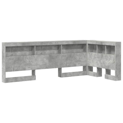 vidaXL Storage Headboard Concrete Grey Engineered Wood