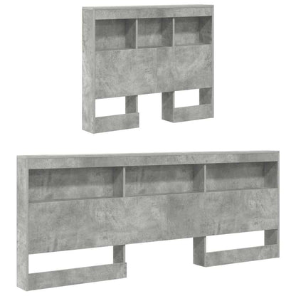 vidaXL Storage Headboard Concrete Grey Engineered Wood