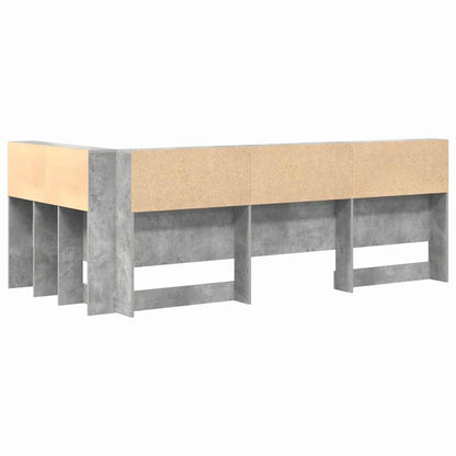 vidaXL Storage Headboard Concrete Grey Engineered Wood