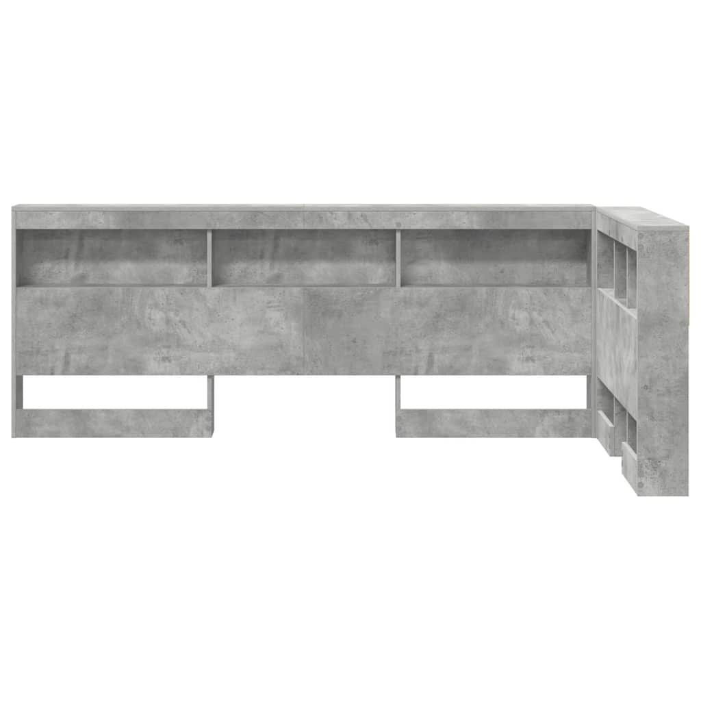 vidaXL Storage Headboard Concrete Grey Engineered Wood
