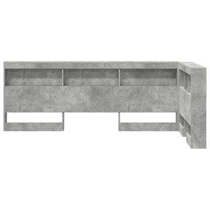 vidaXL Storage Headboard Concrete Grey Engineered Wood