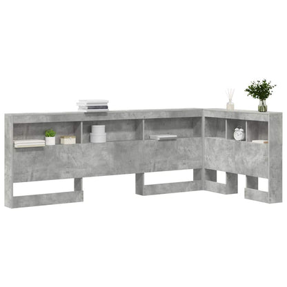 vidaXL Storage Headboard Concrete Grey Engineered Wood