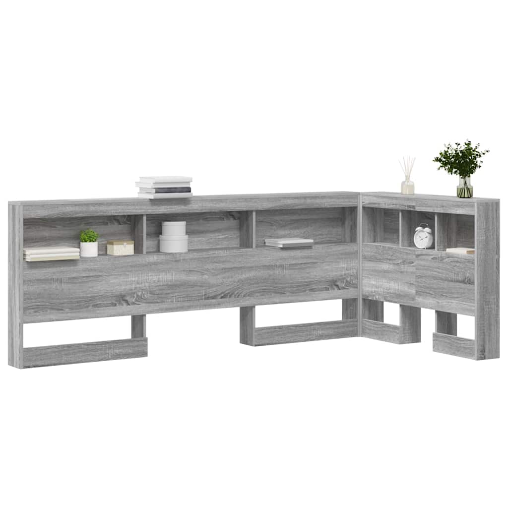 vidaXL Storage Headboard Grey Sonoma Engineered Wood