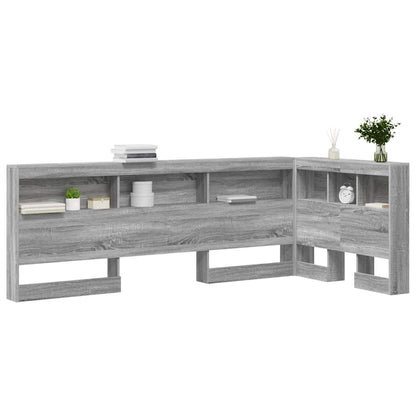 vidaXL Storage Headboard Grey Sonoma Engineered Wood