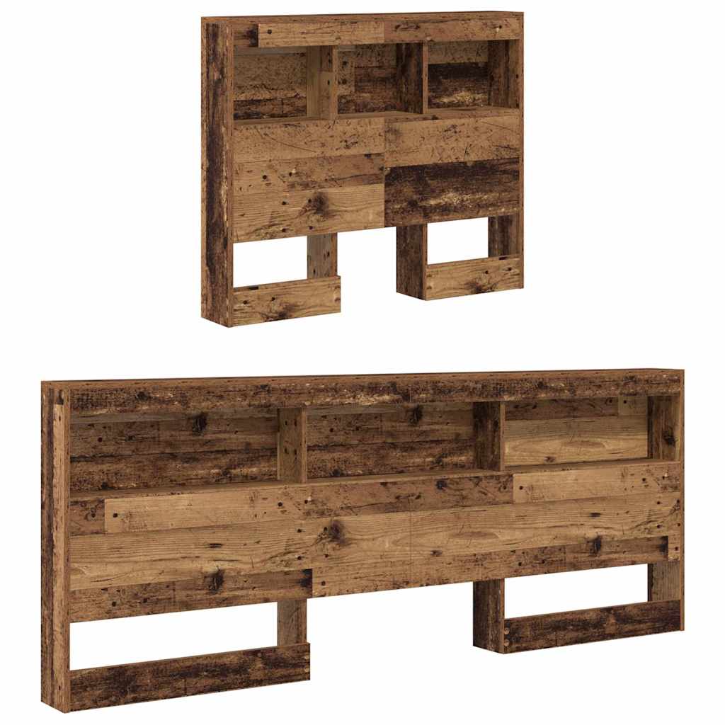 vidaXL Storage Headboard with Shelf Old Wood 90 cm Engineered Wood