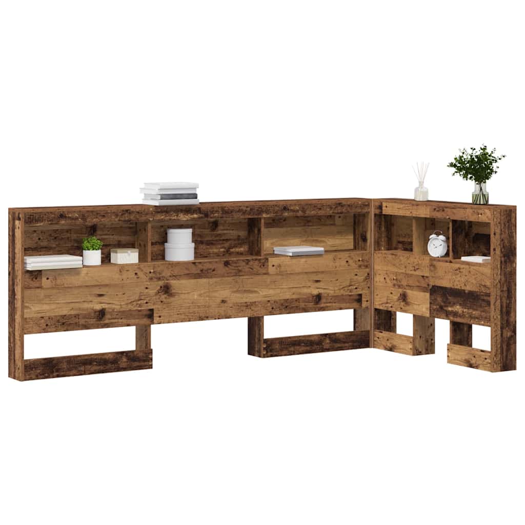 vidaXL Storage Headboard with Shelf Old Wood 90 cm Engineered Wood