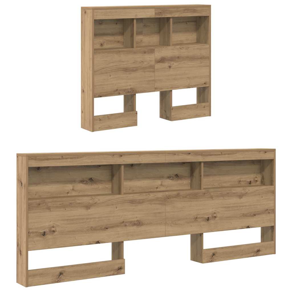 vidaXL Storage Headboard Artisan Oak Engineered Wood