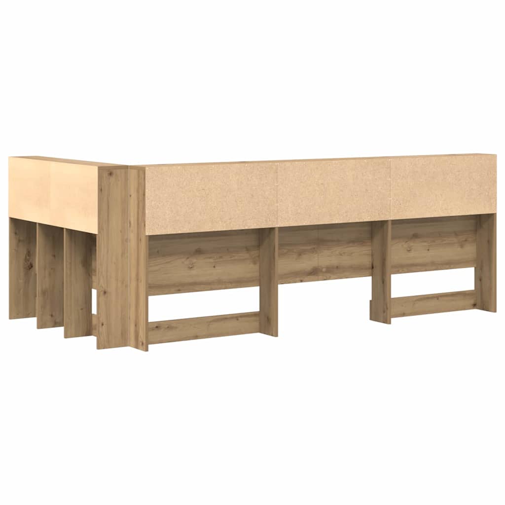 vidaXL Storage Headboard Artisan Oak Engineered Wood