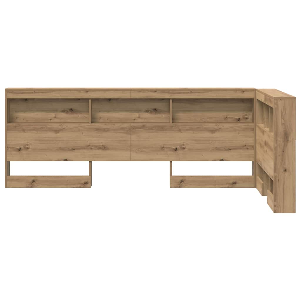 vidaXL Storage Headboard Artisan Oak Engineered Wood