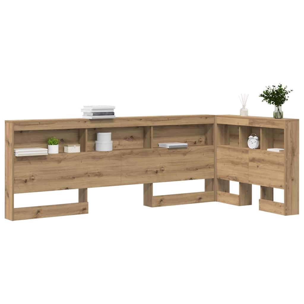 vidaXL Storage Headboard Artisan Oak Engineered Wood
