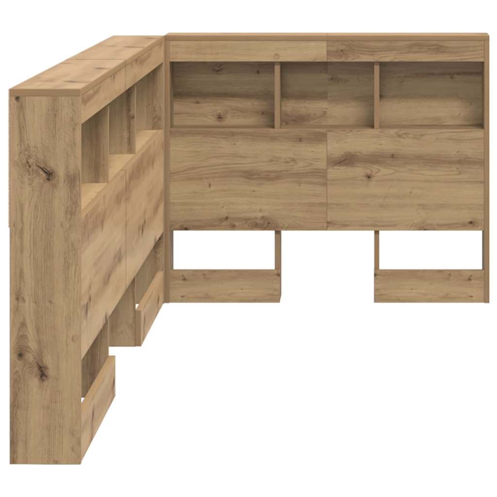 vidaXL Storage Headboard Artisan Oak Engineered Wood