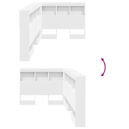 vidaXL Storage Headboard with Shelf White 100 cm Engineered Wood