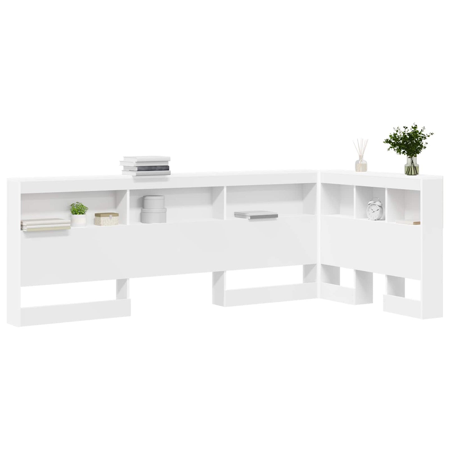 vidaXL Storage Headboard with Shelf White 100 cm Engineered Wood