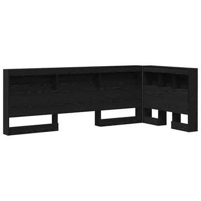 vidaXL Storage Headboard with Shelf Black Oak 100 cm Engineered Wood