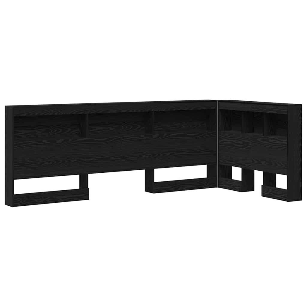 vidaXL Storage Headboard Black Oak Engineered Wood