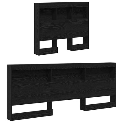 vidaXL Storage Headboard Black Oak Engineered Wood