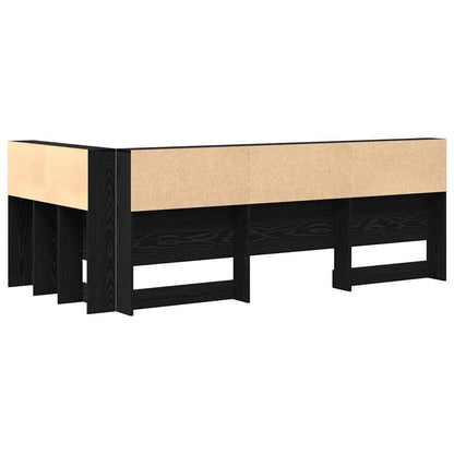 vidaXL Storage Headboard Black Oak Engineered Wood