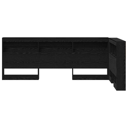 vidaXL Storage Headboard Black Oak Engineered Wood