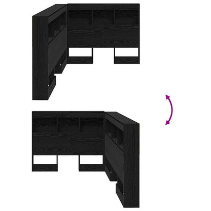 vidaXL Storage Headboard Black Oak Engineered Wood