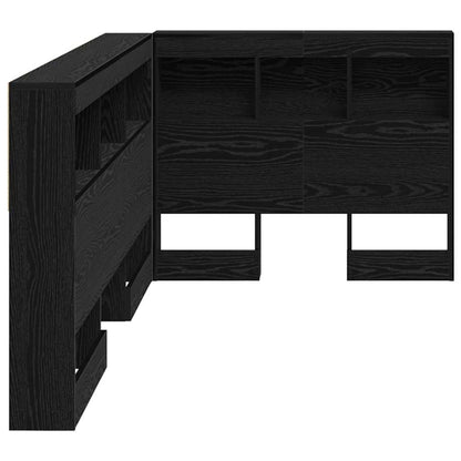 vidaXL Storage Headboard Black Oak Engineered Wood
