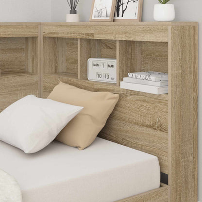 vidaXL Storage Headboard with Shelf Sonoma Oak 100 cm Engineered Wood