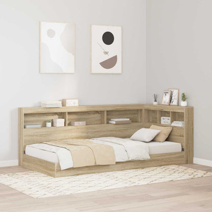 vidaXL Storage Headboard with Shelf Sonoma Oak 100 cm Engineered Wood