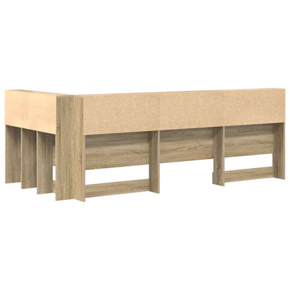 vidaXL Storage Headboard with Shelf Sonoma Oak 100 cm Engineered Wood