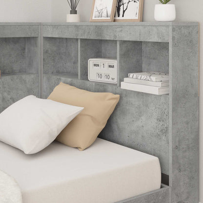 vidaXL Storage Headboard Concrete Grey Engineered Wood