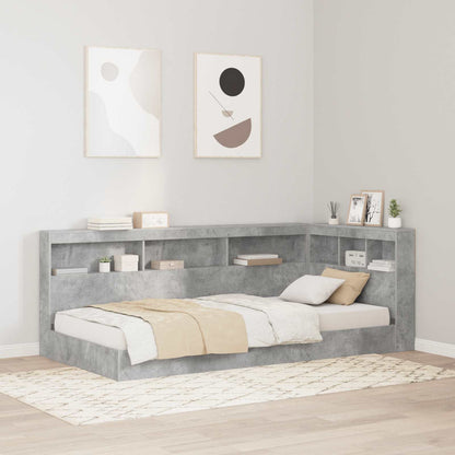 vidaXL Storage Headboard Concrete Grey Engineered Wood