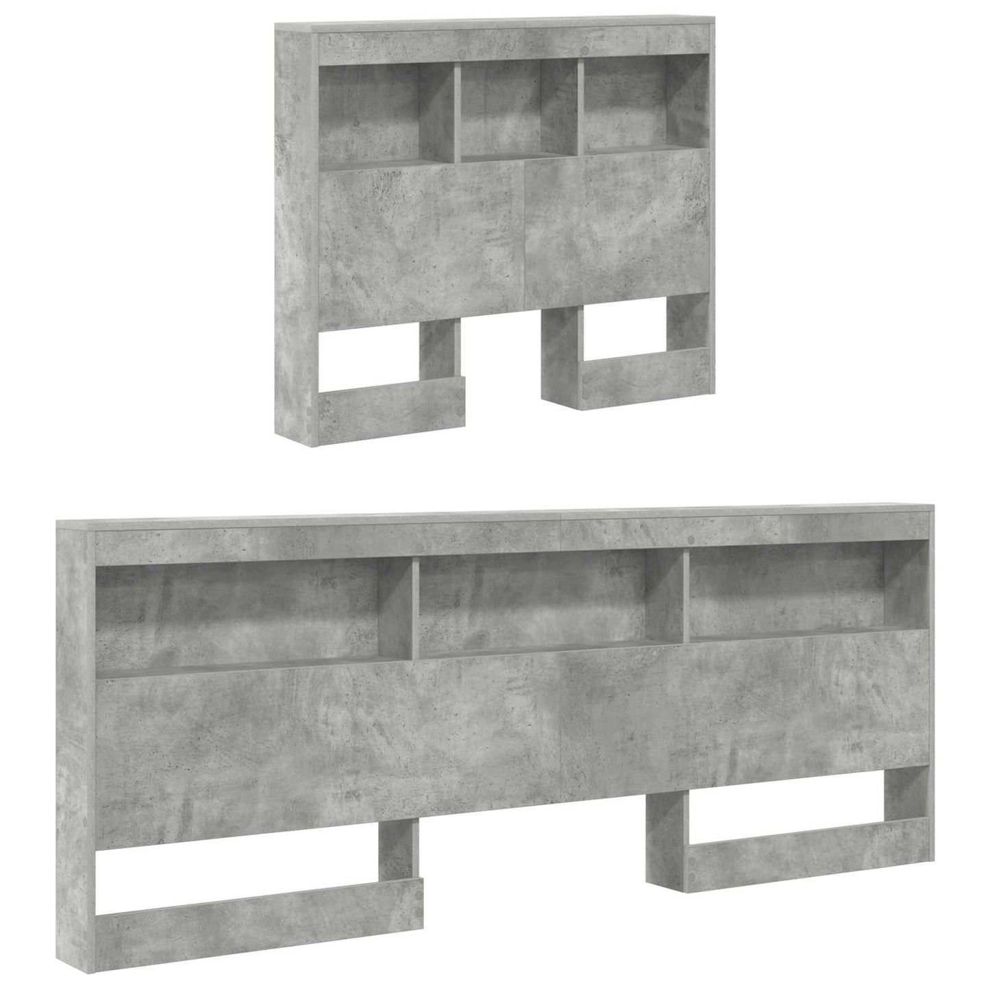 vidaXL Storage Headboard Concrete Grey Engineered Wood