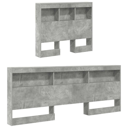 vidaXL Storage Headboard Concrete Grey Engineered Wood