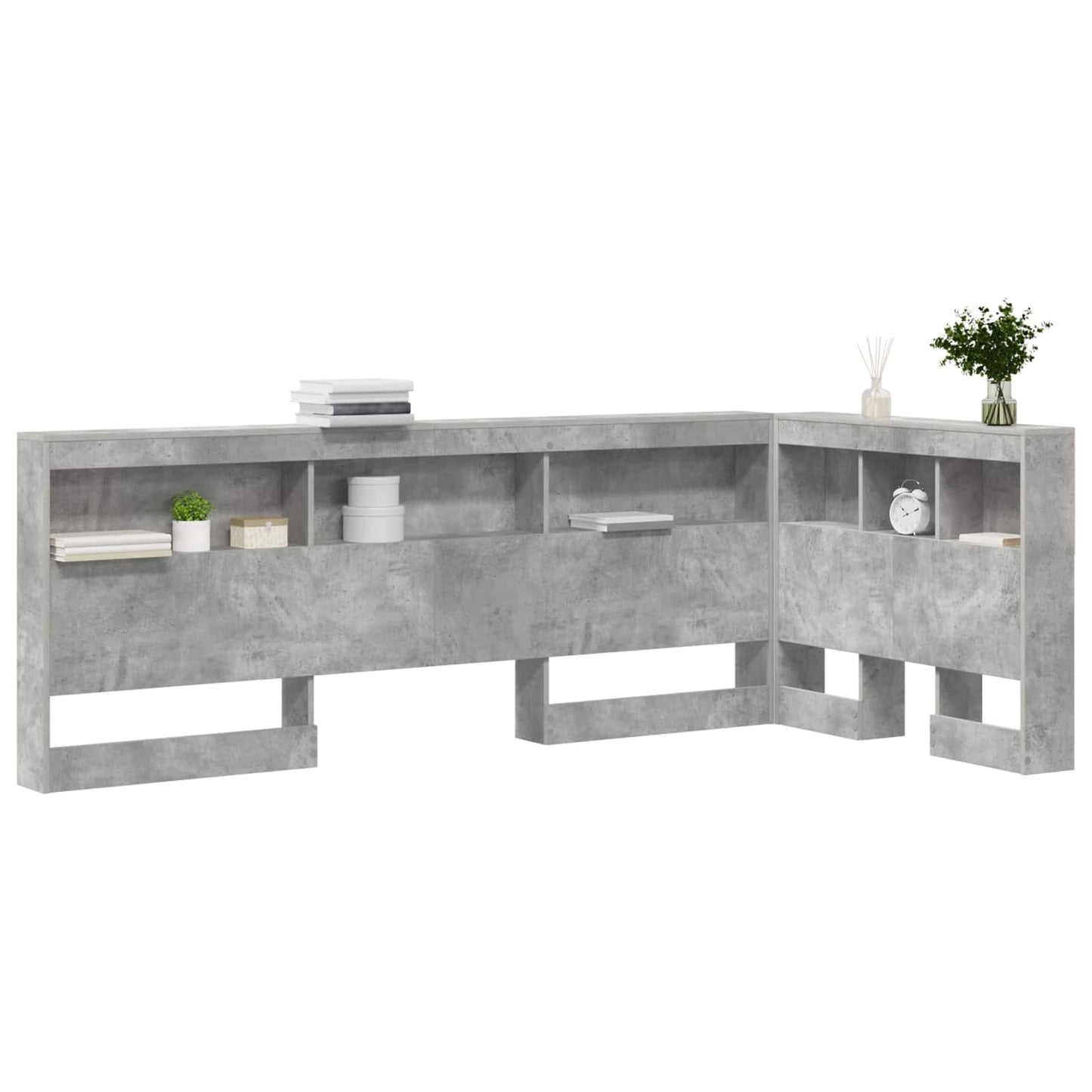 vidaXL Storage Headboard Concrete Grey Engineered Wood