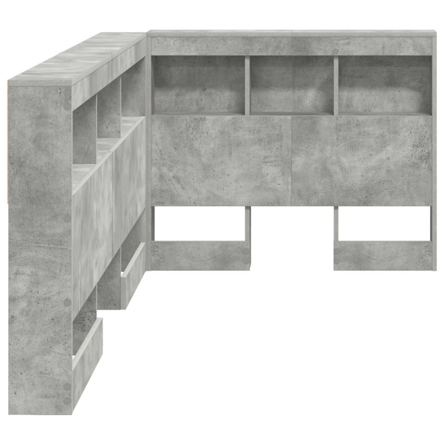 vidaXL Storage Headboard Concrete Grey Engineered Wood